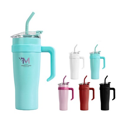 40oz Insulated Travel Mug with Lid and Straw