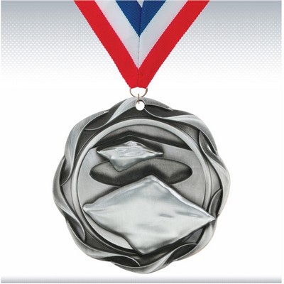 3" Silver Fusion Cornhole Medal