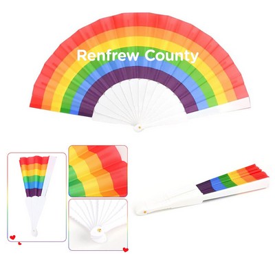 Rainbow Hand Fan