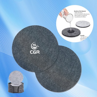 Eco-Friendly Absorbent Round Felt Beverage Coasters