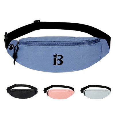 Polyester Sports Fanny Pack With Earphone Hole