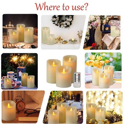 Battery Operated Flameless LED Pillar Candles