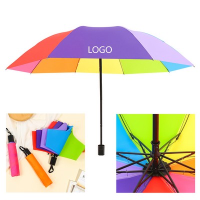 38 Inch 8 Panel Folding Advertising Rainbow Umbrella