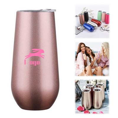 6 Oz Insulated Stainless Steel Tumbler W/ Lid