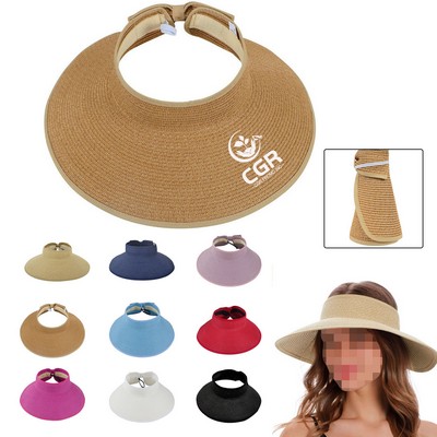 Wide Brim Straw Roll up Sun Hat