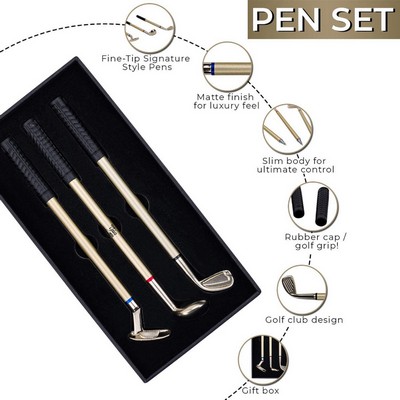 Premium Office Gift for Men Ballpoint Golf Pen Set