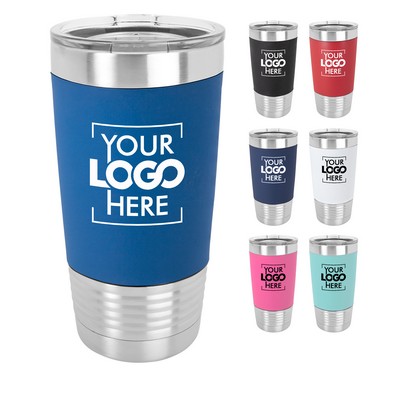 Polar Camel 20oz Silicone Grip Insulated Tumbler + Clear Lid