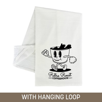 One Color Rectangle Cotton Tea Towel w/ Hanging Loop