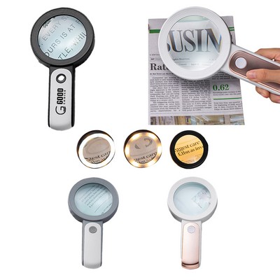 Handheld Magnifying Glass with Light