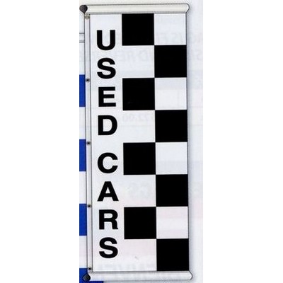 8' x 3' Black Race Style Sleeved Message Flag