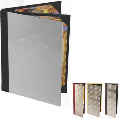 Double Panel Aluminum Front Menu Cover--HOLDS TWO 8 1/2"x11" Inserts