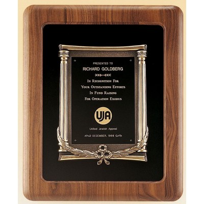 Airflyte Collection Walnut Plaque w/ Antique Bronze Casting (14"x17")