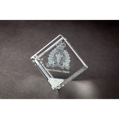 Cut Corner Beveled Crystal Cube Award (2 3/8 x 2 3/8 x 2 3/8")