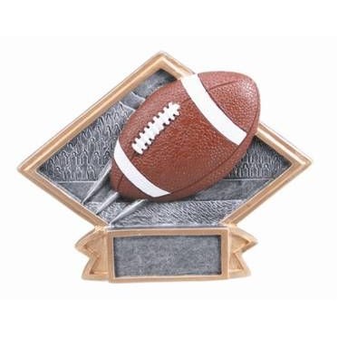 Small Diamond Plate Football Award - 4 1/2"x6"