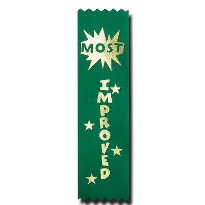 Most Improved Econo Stock Recognition Ribbon w/ Starburst (1 5/8"x6")