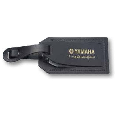 Bonded Leather Business Card Size Luggage Tag w/ Security Strap & Flap