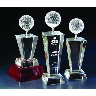 9½" Medium Crystal Golf Tower Award