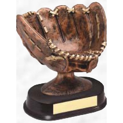 Resin Sculpture Award w/ Base (Softball Glove Ball Holder)