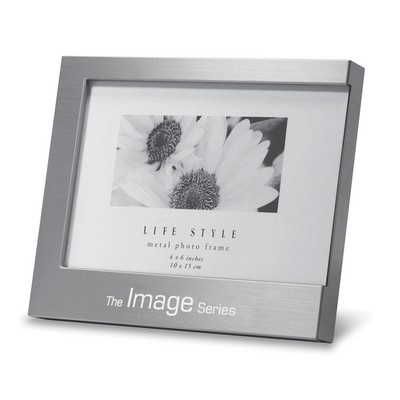 Corporate Initial Brushed Aluminum Metal Frame (4"x6" Photo)