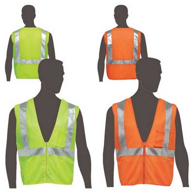 Class 2 Compliant Mesh Safety Vest w/ Inside Pockets