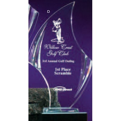 Acrylic Blade Nouveau Series Award on Black Marble Base (10")