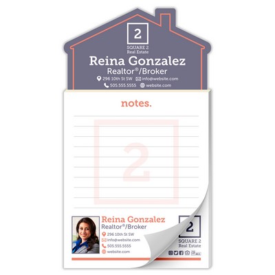 Custom Magna-Pad - 3.5x6.25 25-Sheet with House Shape Magnet