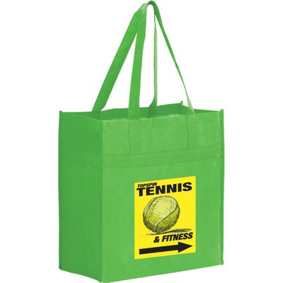 Heavy Duty Grocery Bag w/ Poly Board Insert & 4 Color Process (13"x10"x15")