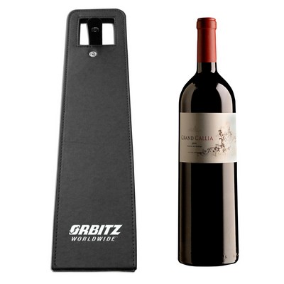 Black Leatherette Wine Bag/Single Bottle Capacity