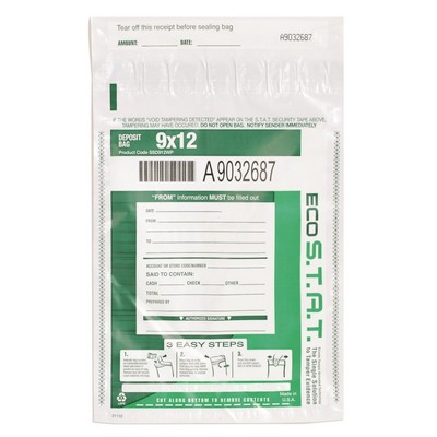 Eco Stat Cash, Evidence, Deposit, Security Bag (9" x 12")