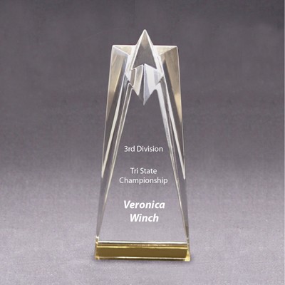 Acrylic Star Tower Award-Gold-3"x6"