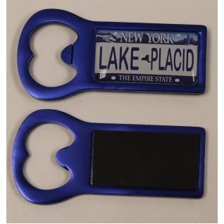 Blue Aluminum Bottle Opener Magnet