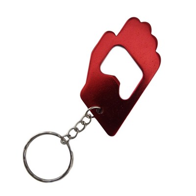 Palm Shaped Bottle Opener Key Chain