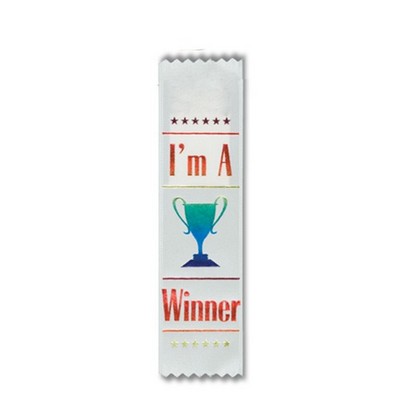 2"x8" Stock Recognition "I'm a Winner" Lapel Ribbons