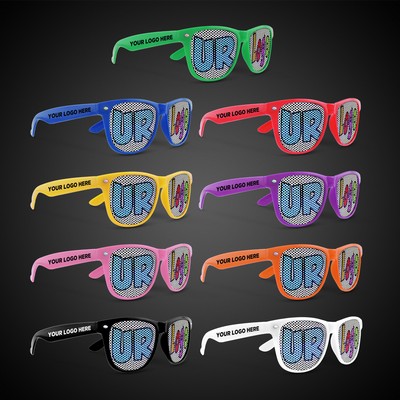 Colorful Classic Retro Billboard Sunglasses w/Pad Printed Arms/Printed lenses