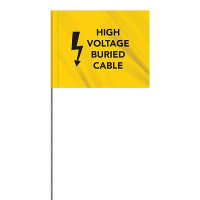 1-Color 4" x 5" Custom Vinyl Marking Flag with 24" Wire