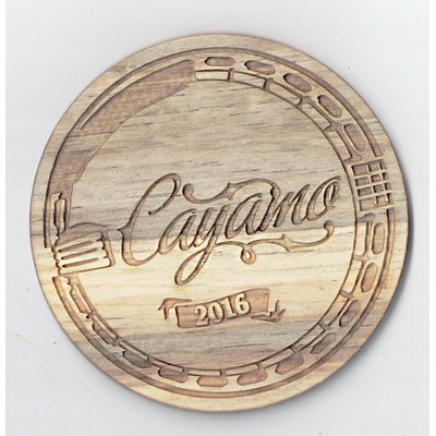 4" - Customizable Promotional Hardwood Coasters