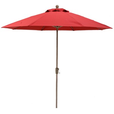 US Made 9 Foot Commercial 8 Panel Market Umbrella w/HD Aluminum Pole and Fiberglass Ribs w/Crank