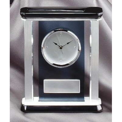 Smoked Glass Clock 7 1/2"W X 9"H