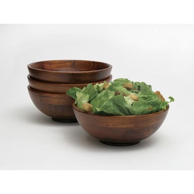 Lipper Cherry Finish Set of 4 Footed Nappy Bowls