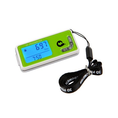 3D Waterproof Pedometer w/Blue Light Screen