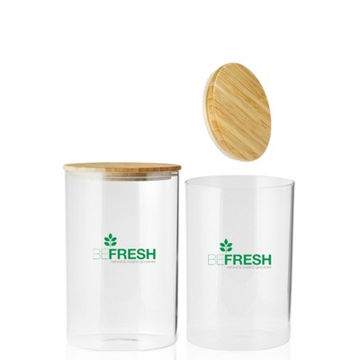 37 Oz. Store N Go Glass Storage Jars with Bamboo Lids