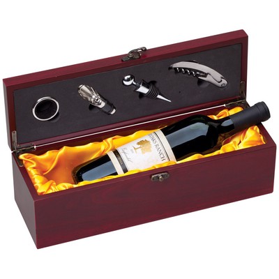 Single Wine Presentation Box Set w/Rosewood Finish