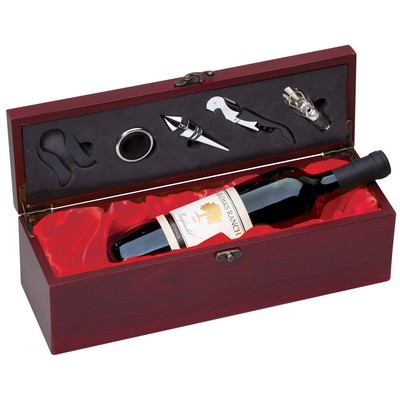 Single Wine Presentation Box Set w/Rosewood Finish