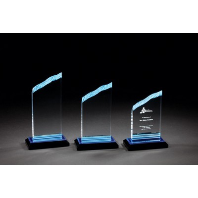 Large Blue Chisel Top Acrylic Award