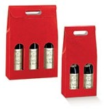 Rosso Red Pebble 3 Bottle Italian Wine Carrier Box