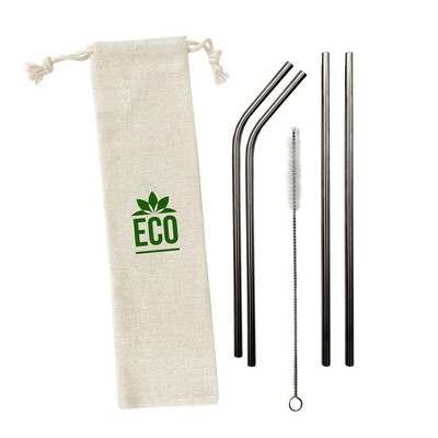 Stainless Steel Straw Set 5pcs