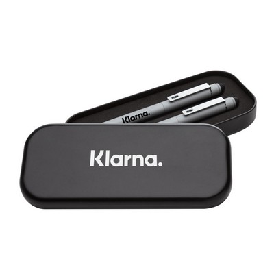 Metal Pen Box - Double Pen - Black