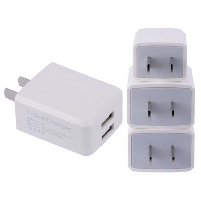 Fast Charging 2.4A 2-Port Travel Wall Charger Adapter Plug