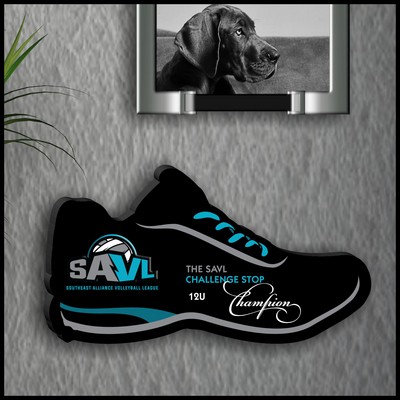 12" Shoe Shaped Black Acrylic Plaque