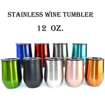 12 Oz. Stemless Wine Tumbler with Polypropylene Lining